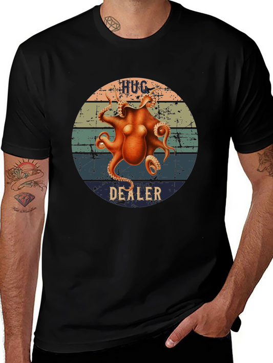 Hug Dealer Octopus Graphic T-Shirt - Retro Style