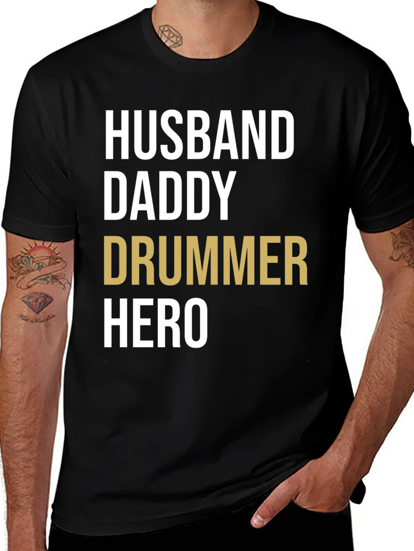 Husband Daddy Drummer Hero T-Shirt