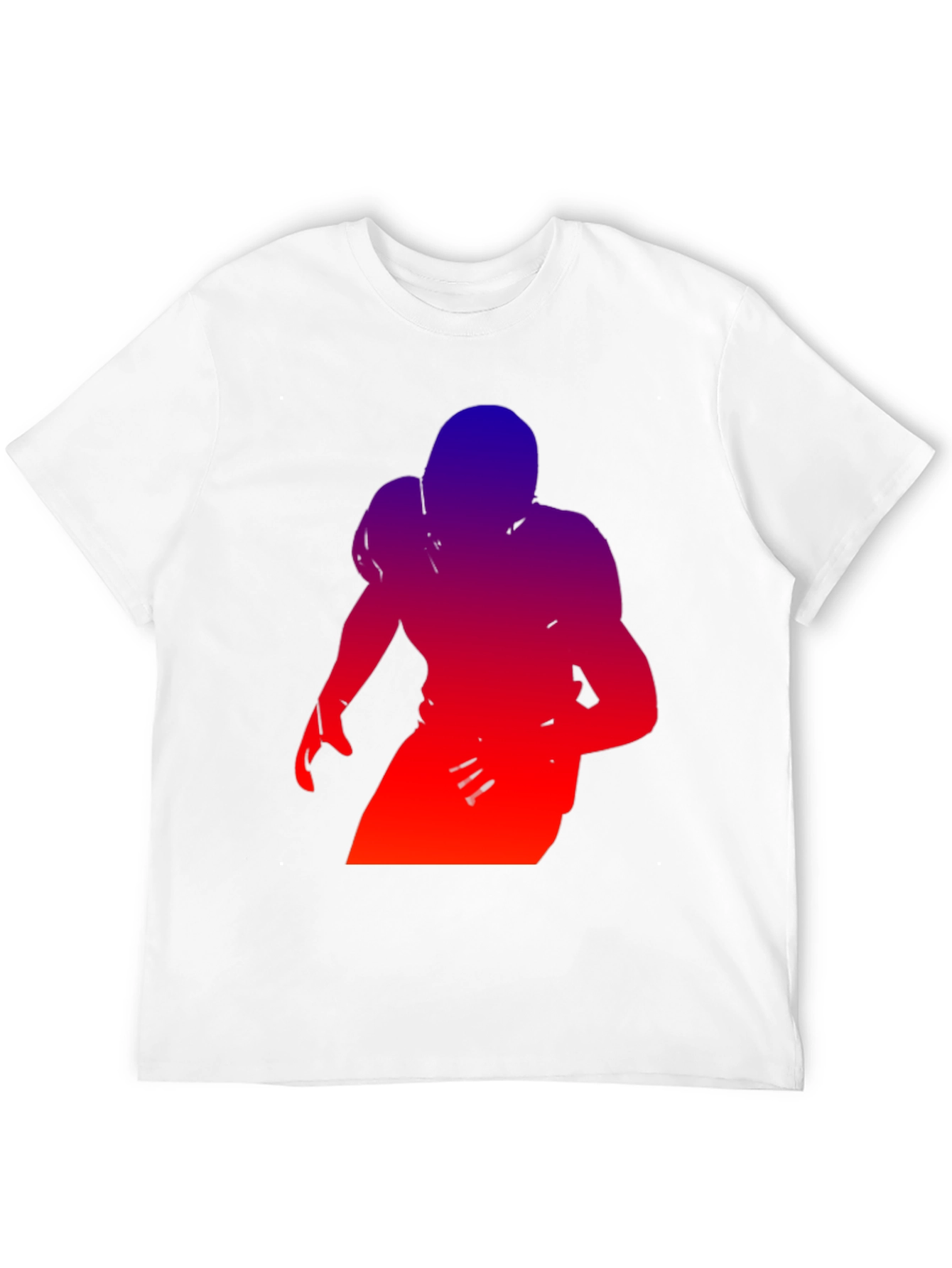 Gradient Football Player Graphic Tee - Black