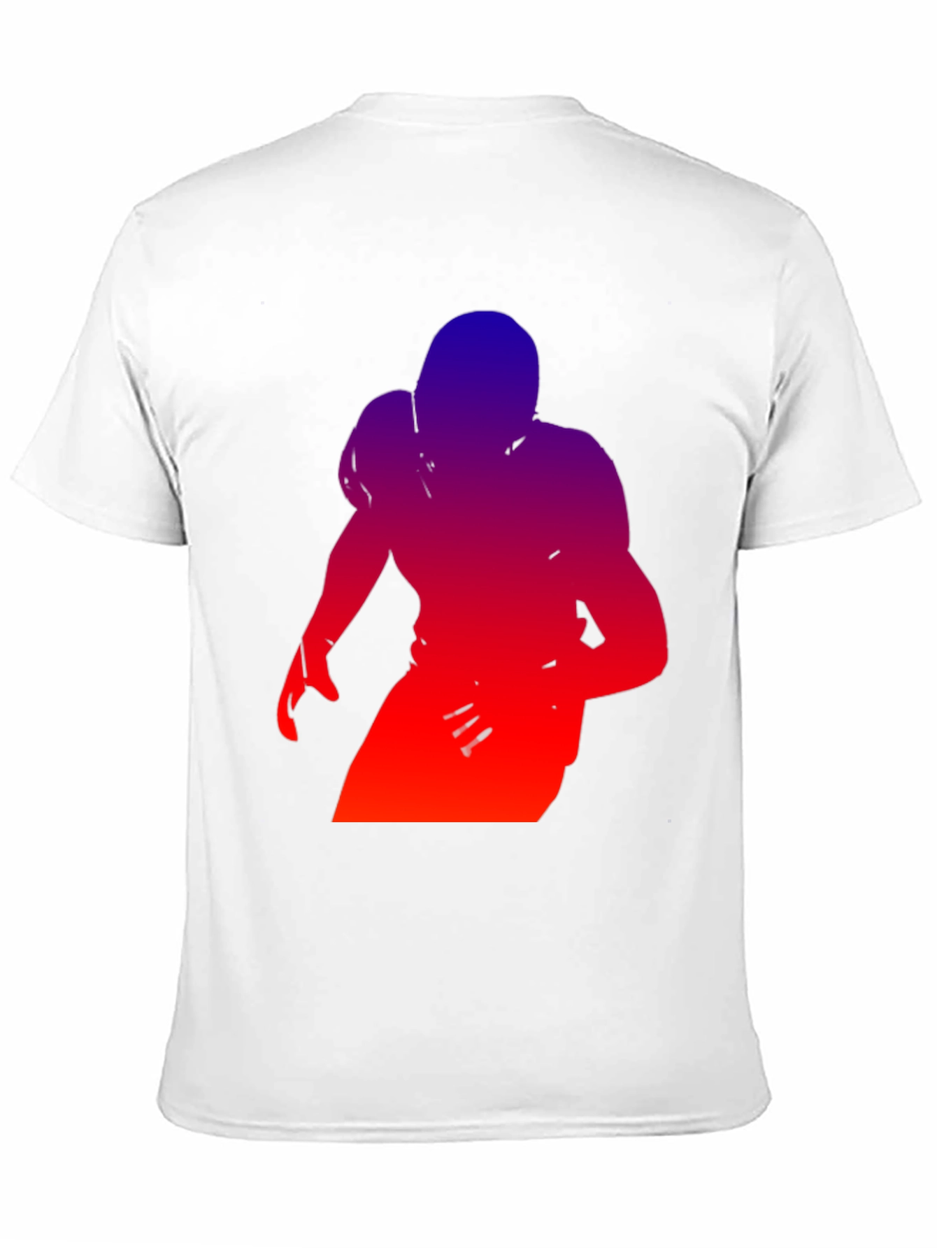 Gradient Football Player Graphic Tee - Black