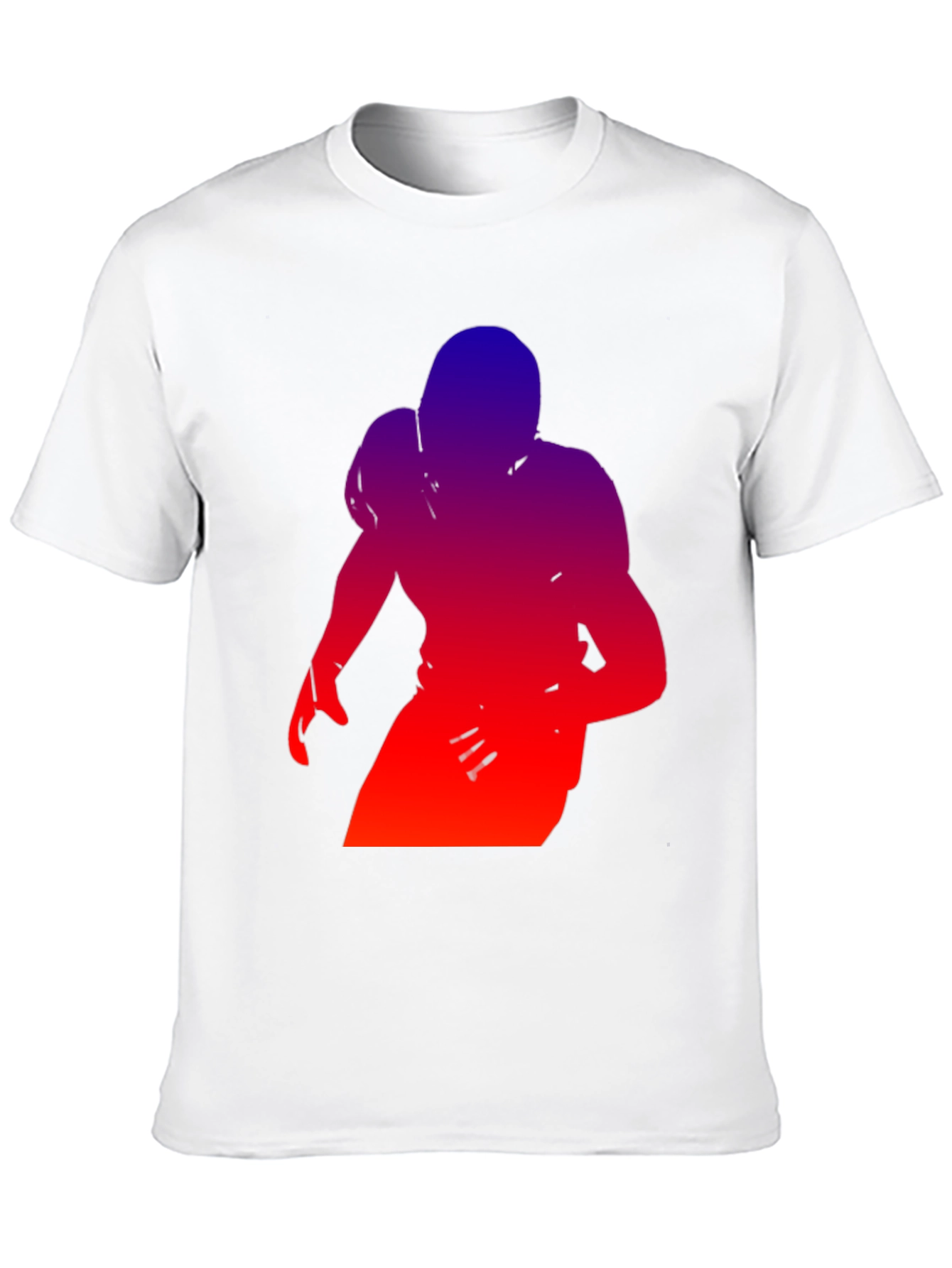 Gradient Football Player Graphic Tee - Black