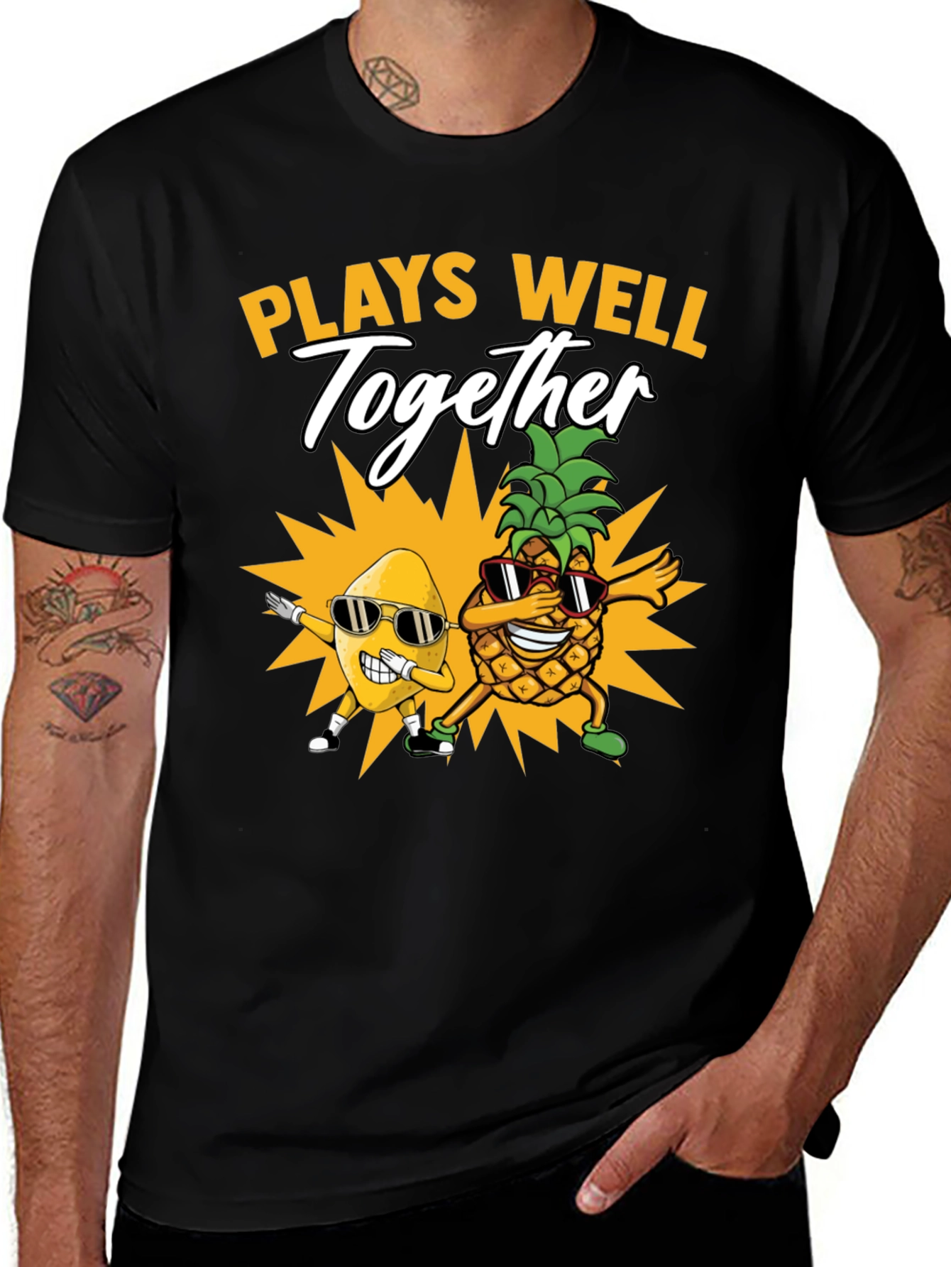 Plays Well Together T-Shirt Pineapple & Banana