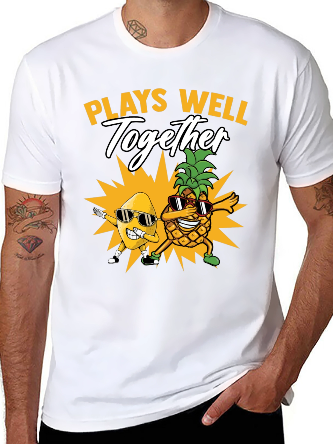 Plays Well Together T-Shirt Pineapple & Banana