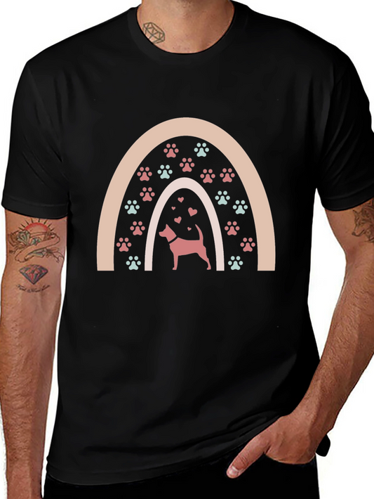 Dog Paw Rainbow Graphic Tee - Unisex