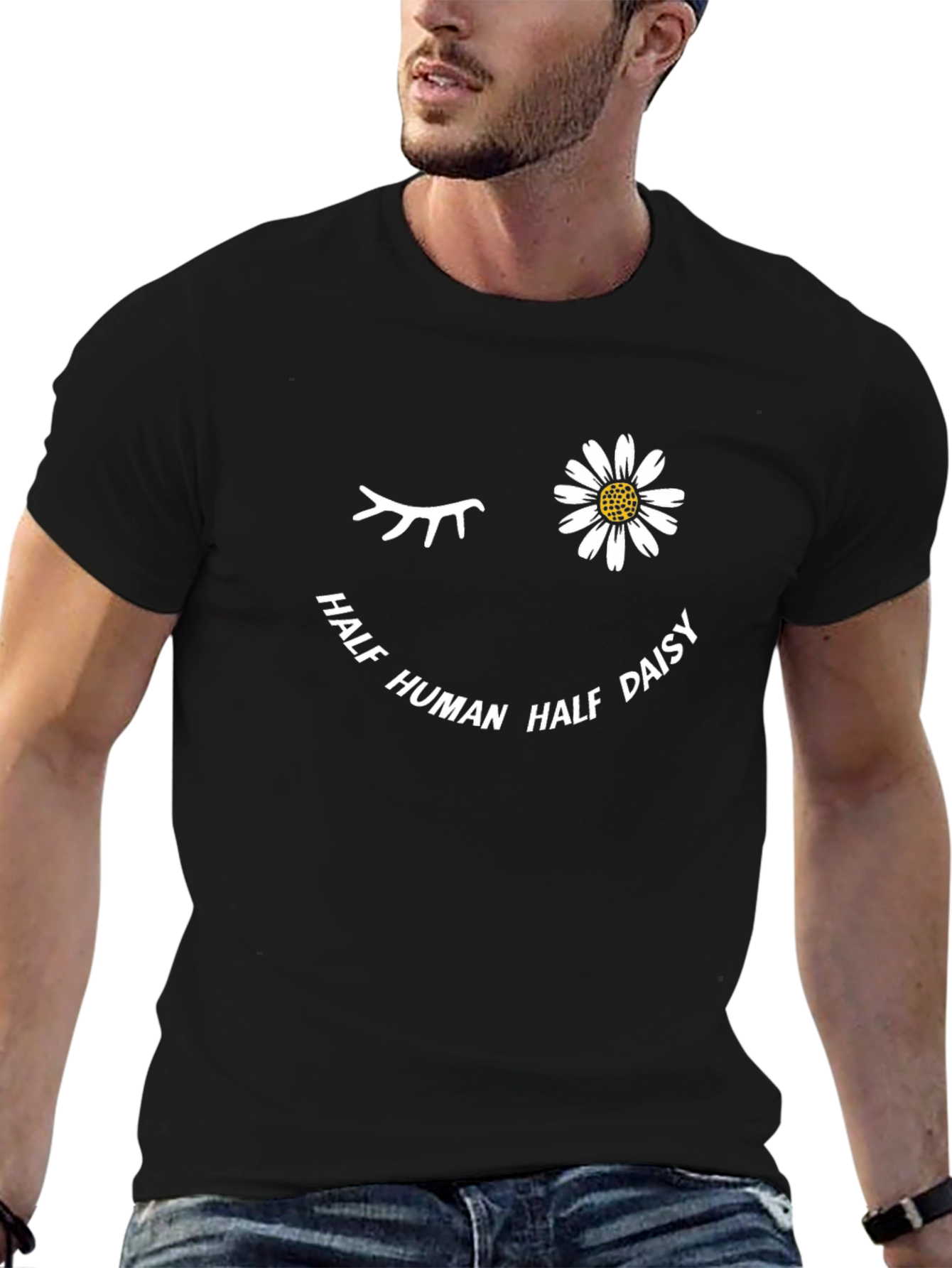Half Human Half Daisy Graphic T-Shirt
