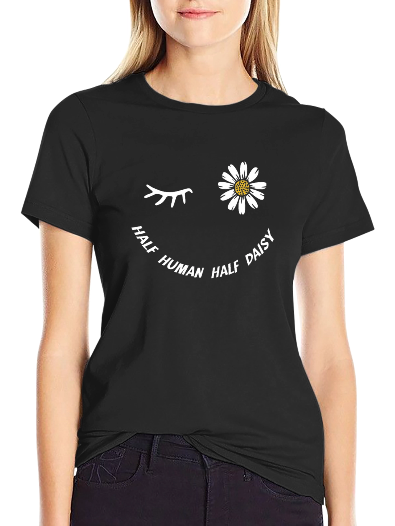 Half Human Half Daisy Graphic T-Shirt