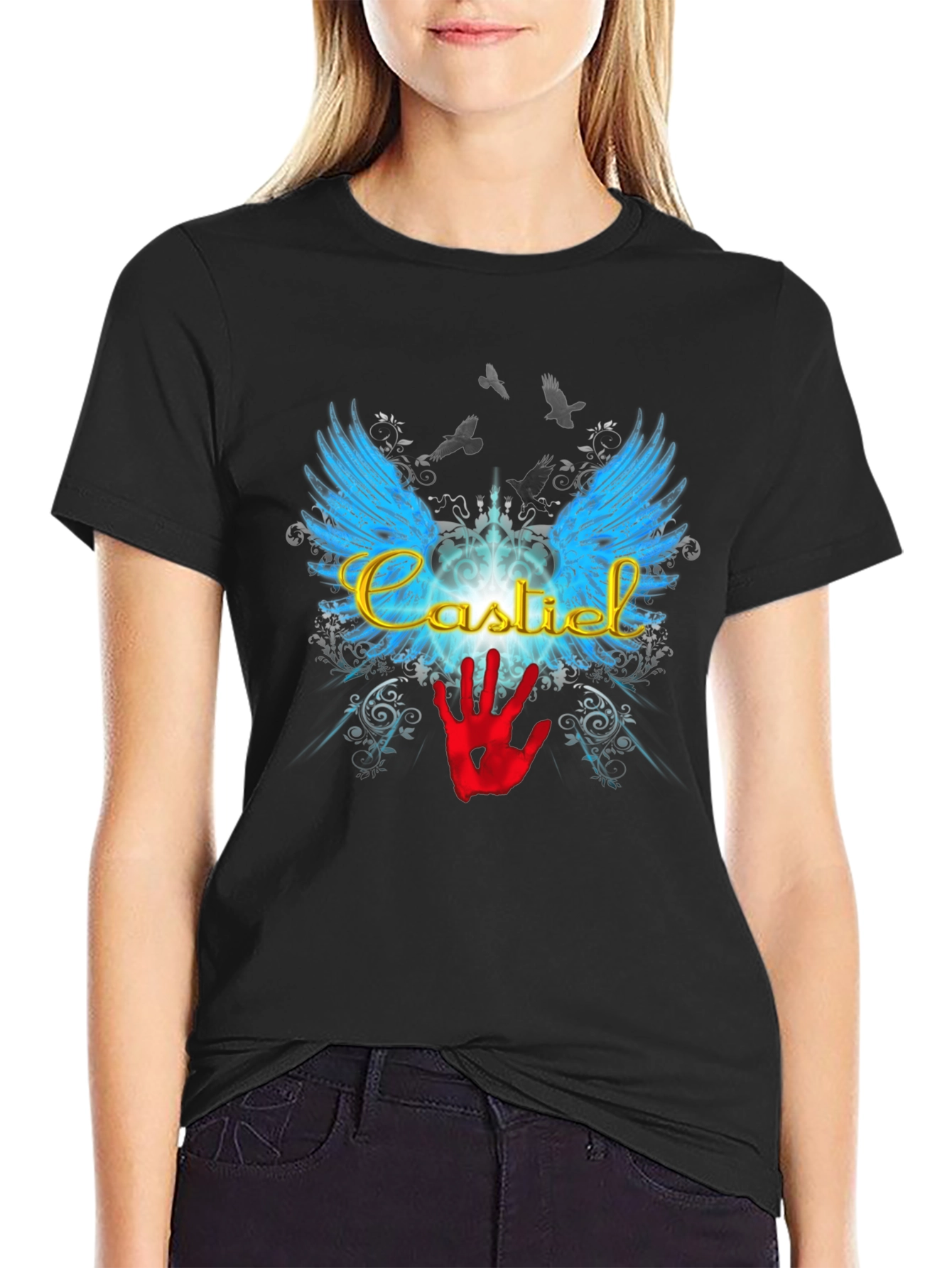 Castiel Wings Graphic T-Shirt - Supernatural Inspired Tee