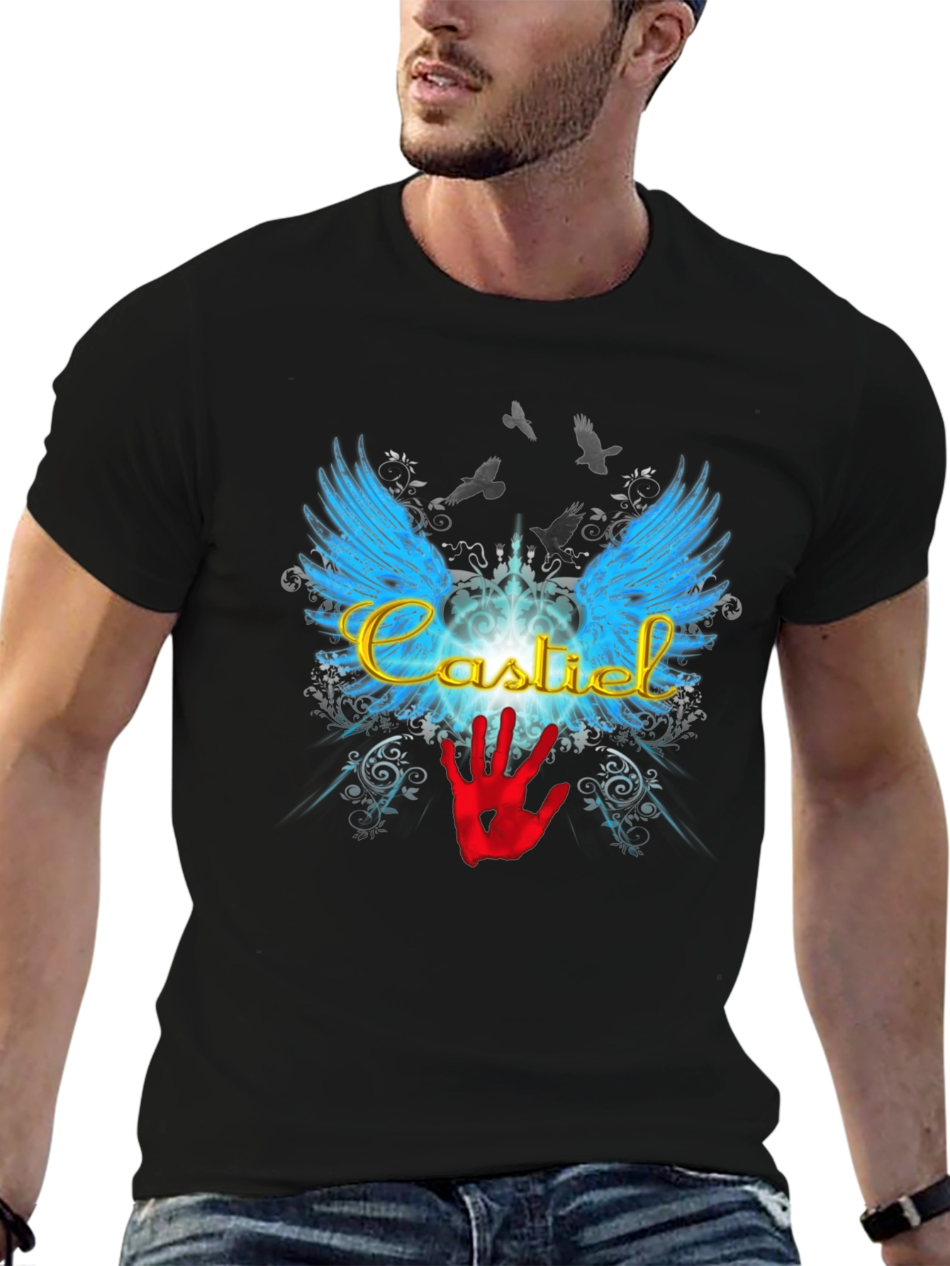 Castiel Wings Graphic T-Shirt - Supernatural Inspired Tee
