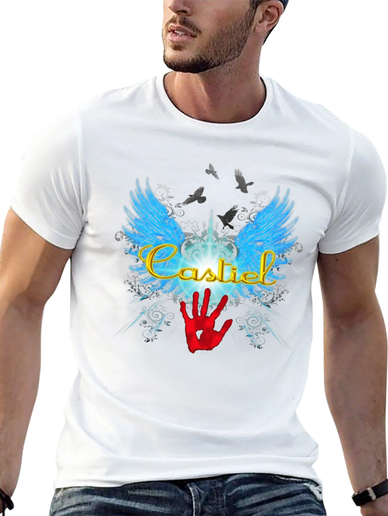 Castiel Wings Graphic T-Shirt - Supernatural Inspired Tee