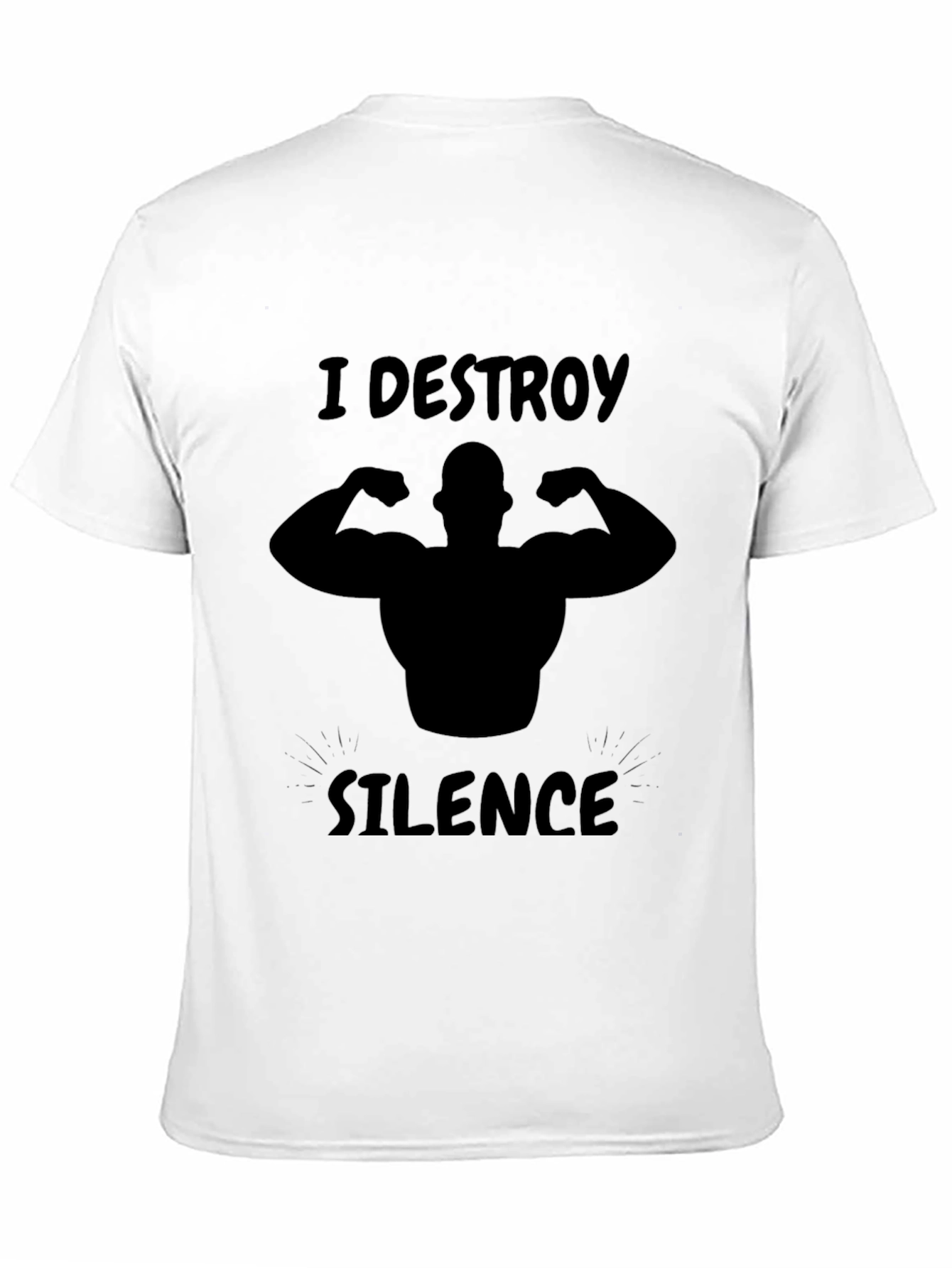 I DESTROY SILENCE Black Graphic T-Shirt