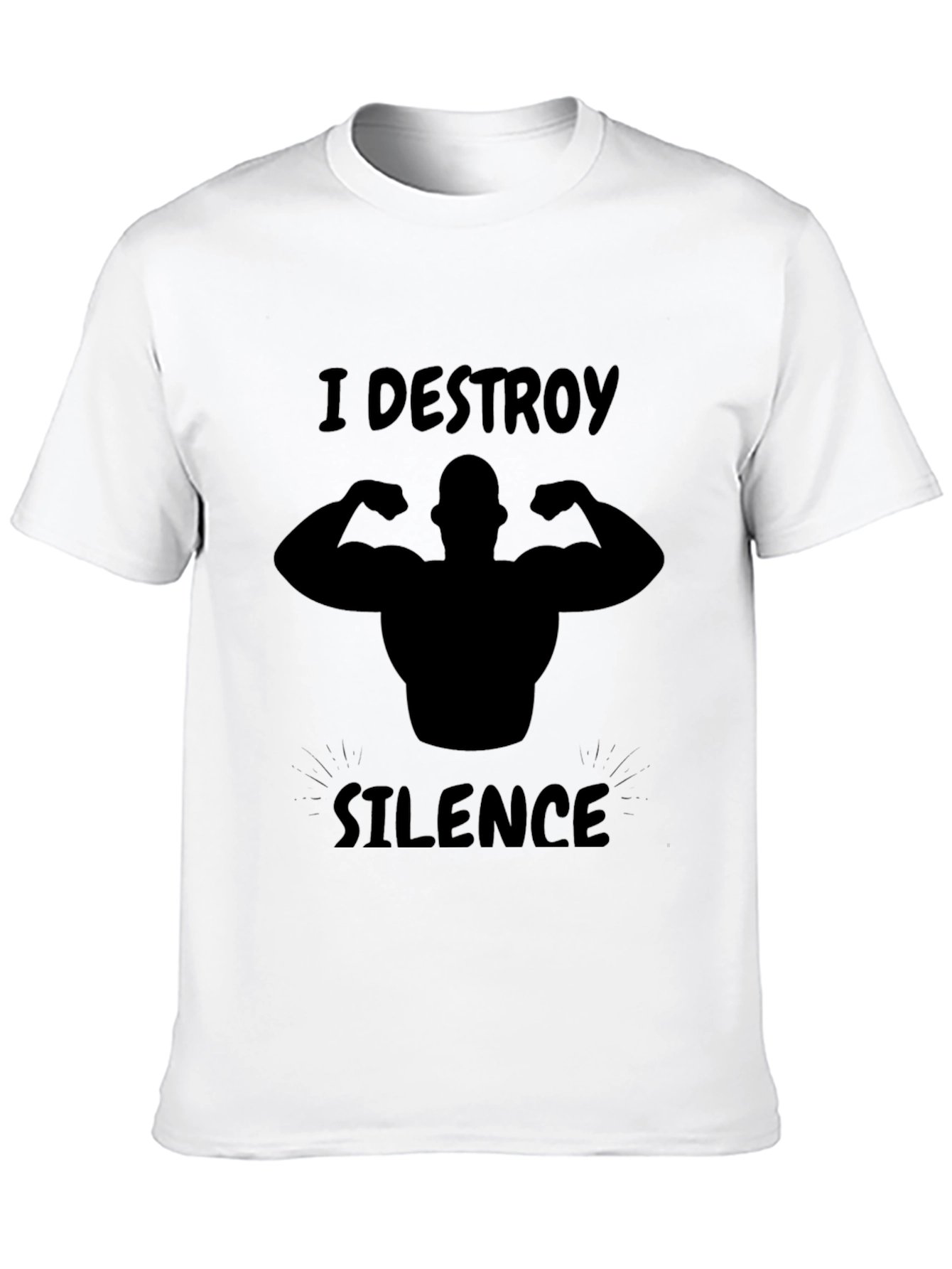 I DESTROY SILENCE Black Graphic T-Shirt