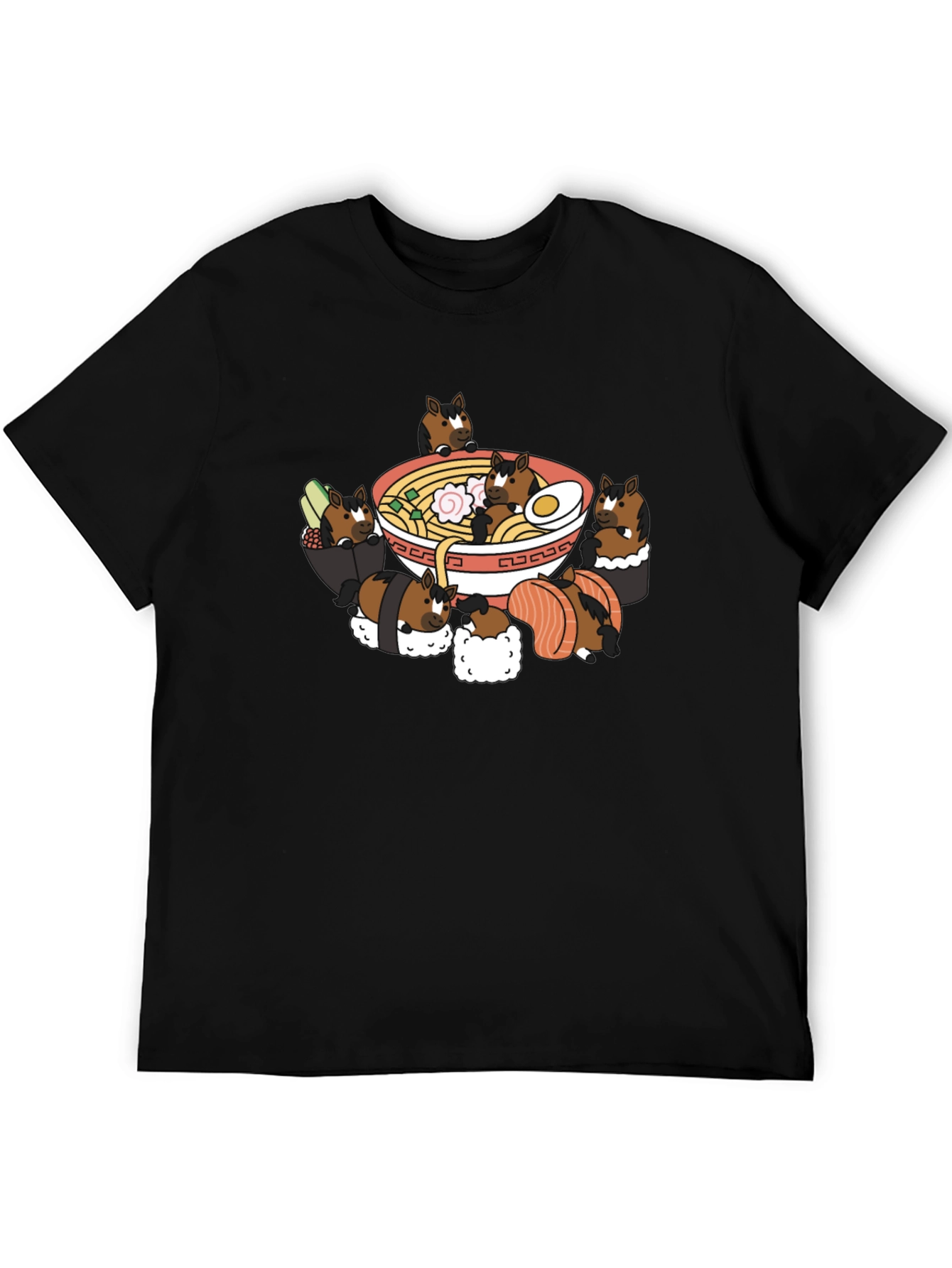 Ramen Horse Sushi Black T-Shirt