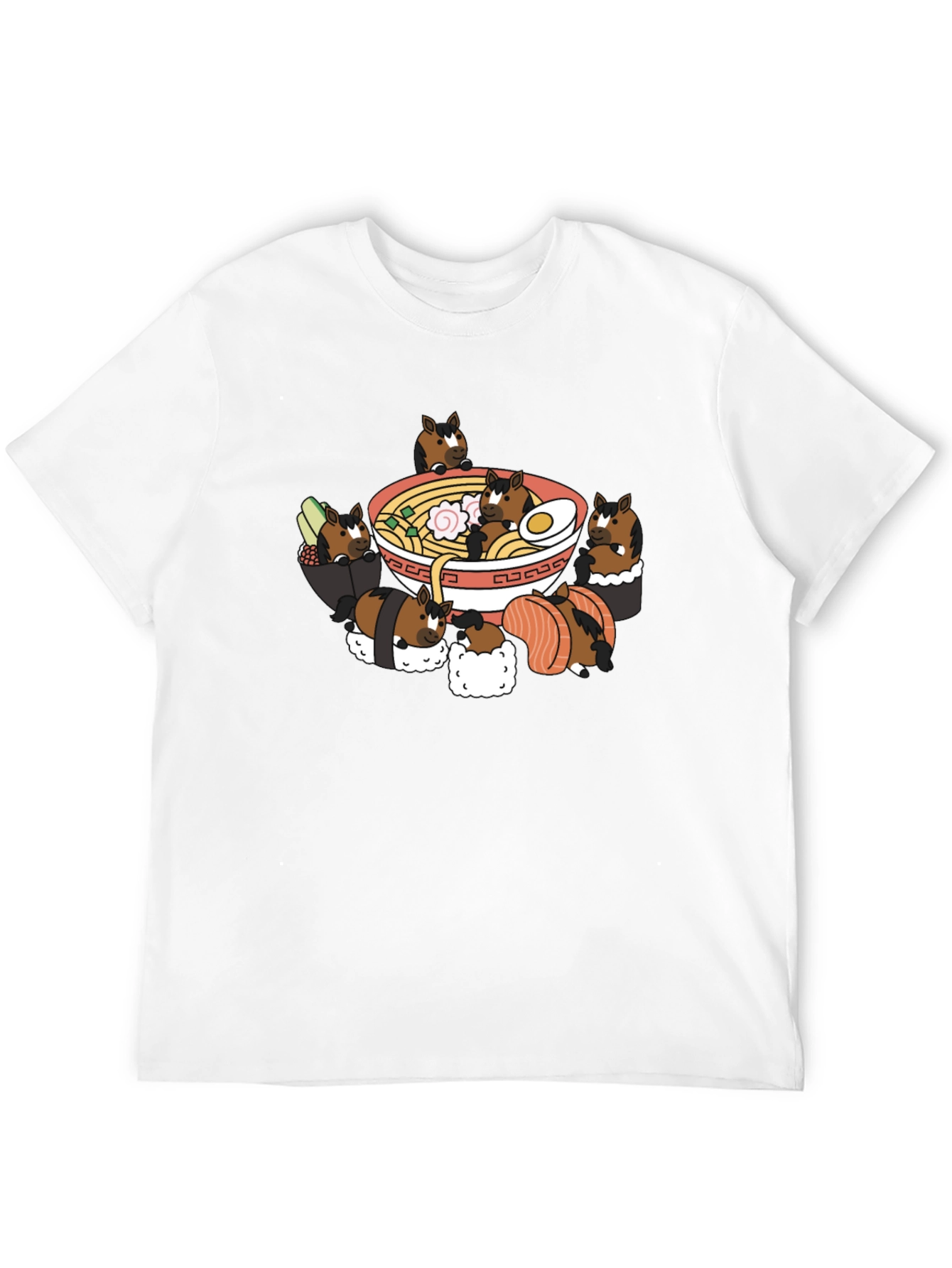 Ramen Horse Sushi Black T-Shirt