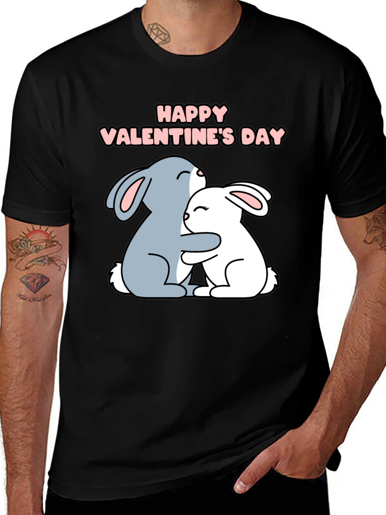 Happy Valentines Day Bunny Hug T-Shirt