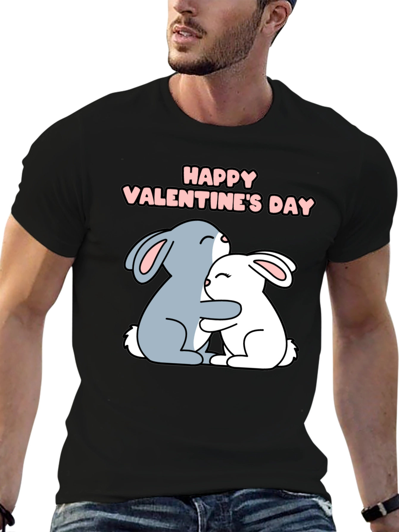 Happy Valentines Day Bunny Hug T-Shirt