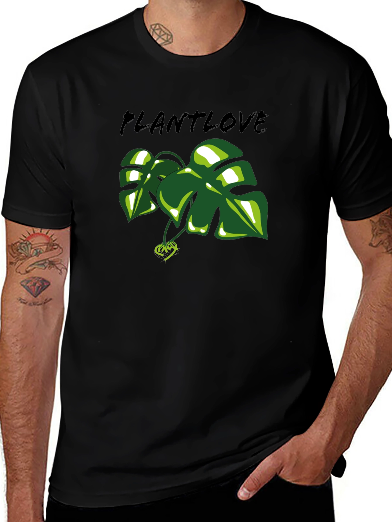 Plant Love T-Shirt - Green Leaf Design