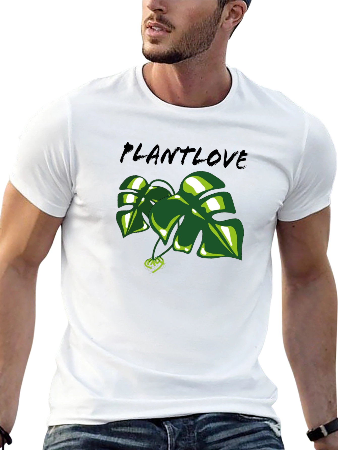 Plant Love T-Shirt - Green Leaf Design