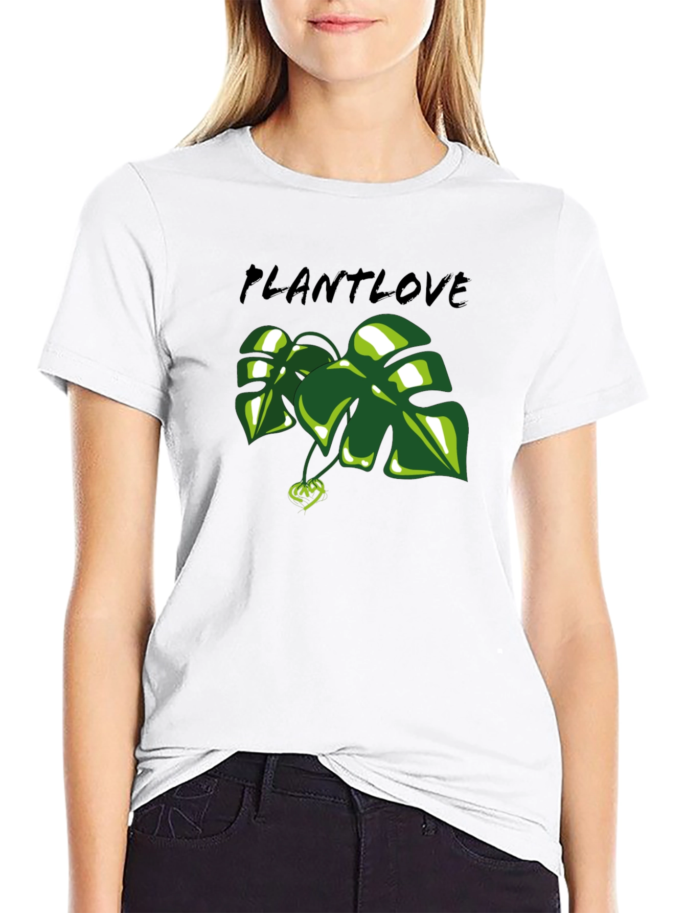 Plant Love T-Shirt - Green Leaf Design