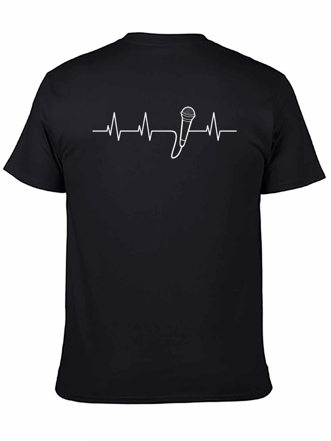 Microphone Heartbeat Graphic T-Shirt - Music Lover Tee