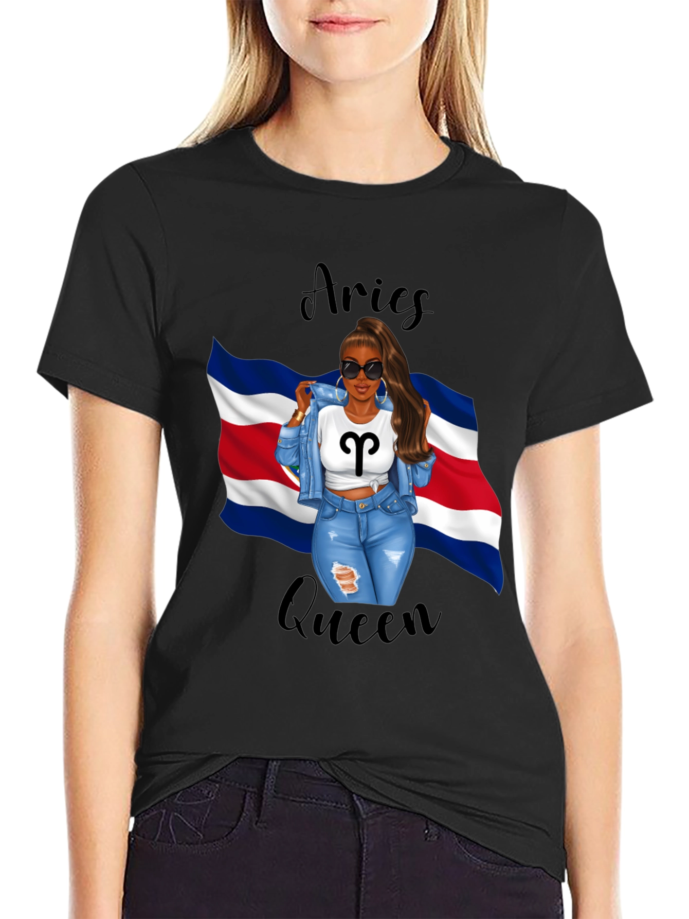 Aries Queen Black T-Shirt
