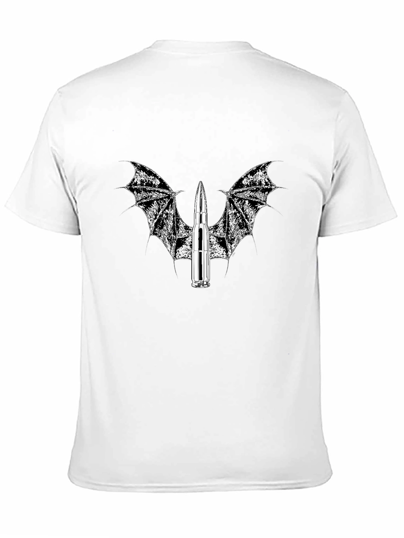 Edgy Bullet Wings Black T-Shirt