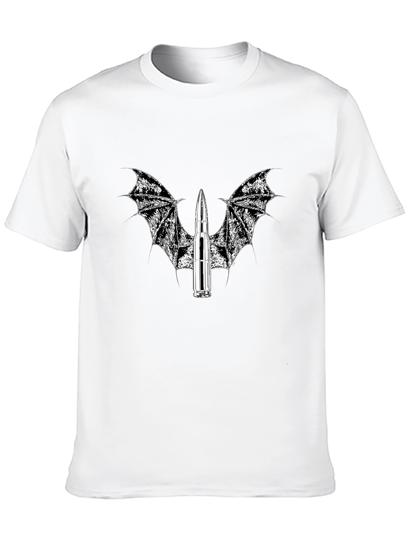 Edgy Bullet Wings Black T-Shirt