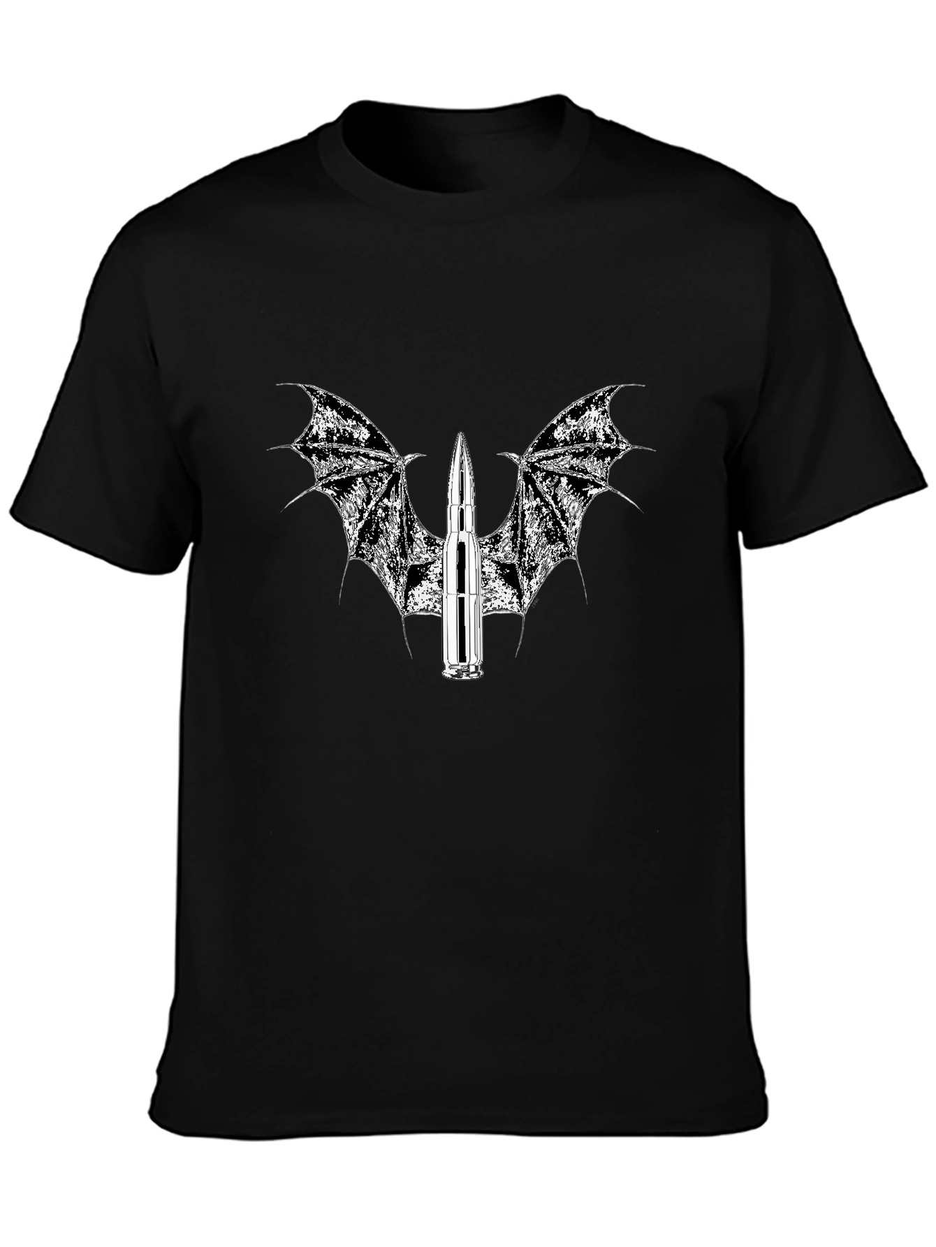 Edgy Bullet Wings Black T-Shirt