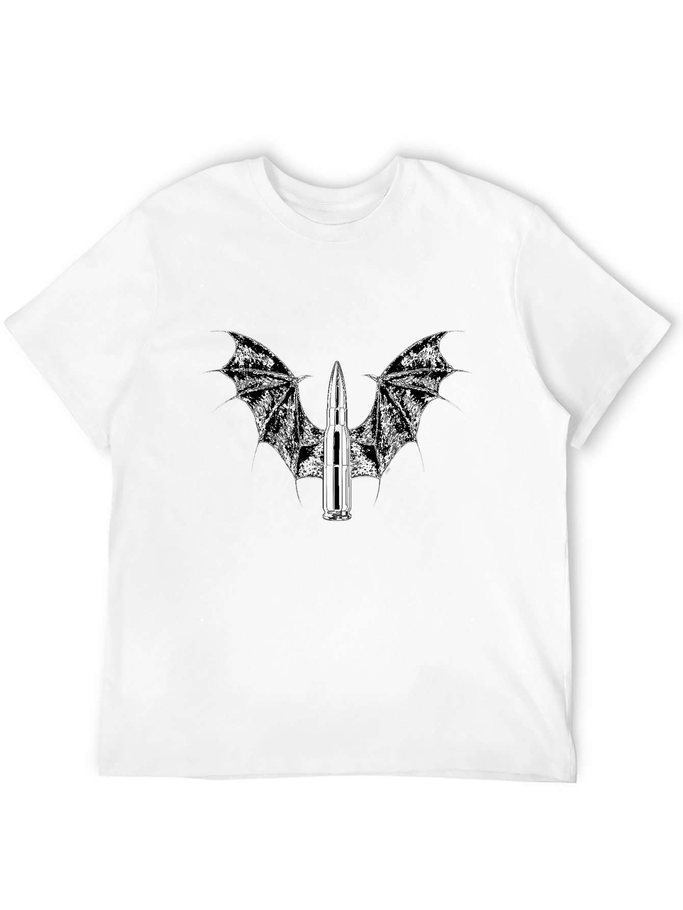 Edgy Bullet Wings Black T-Shirt