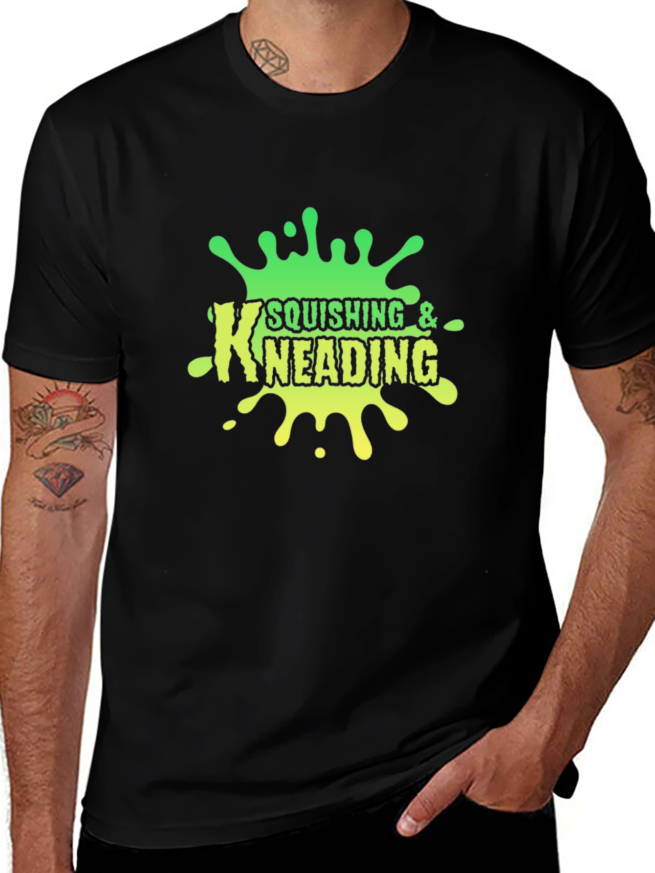 Squishing & Kneading Black Graphic Tee