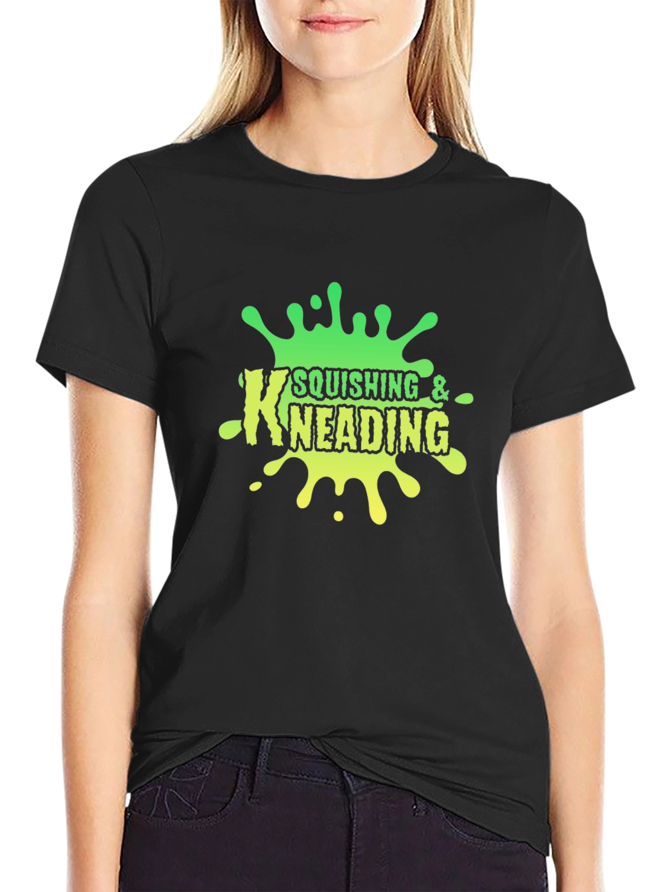 Squishing & Kneading Black Graphic Tee