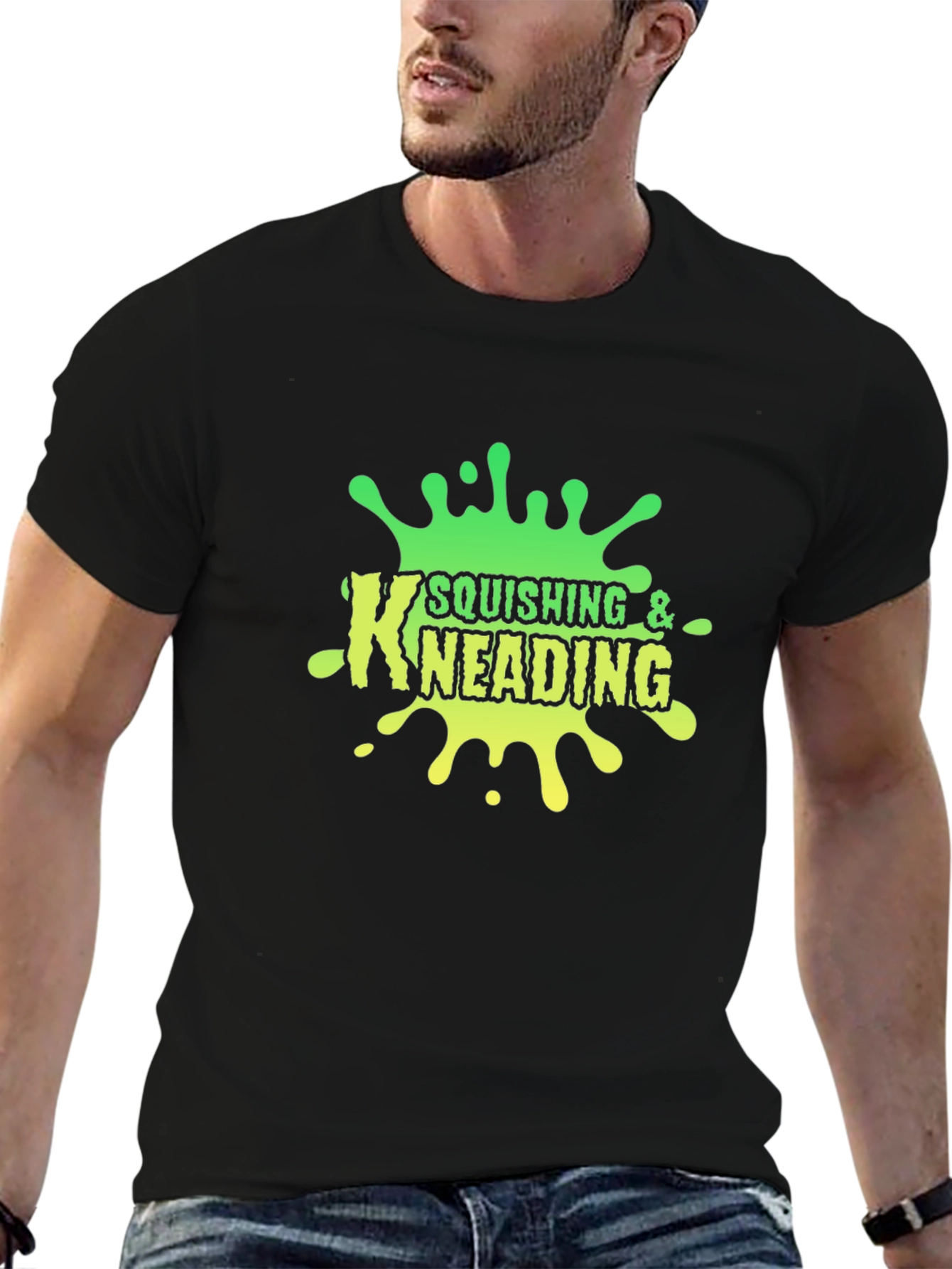 Squishing & Kneading Black Graphic Tee