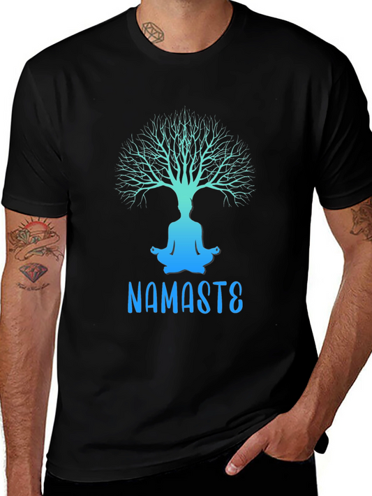Namaste Yoga Tree Graphic Tee - Relaxed Fit