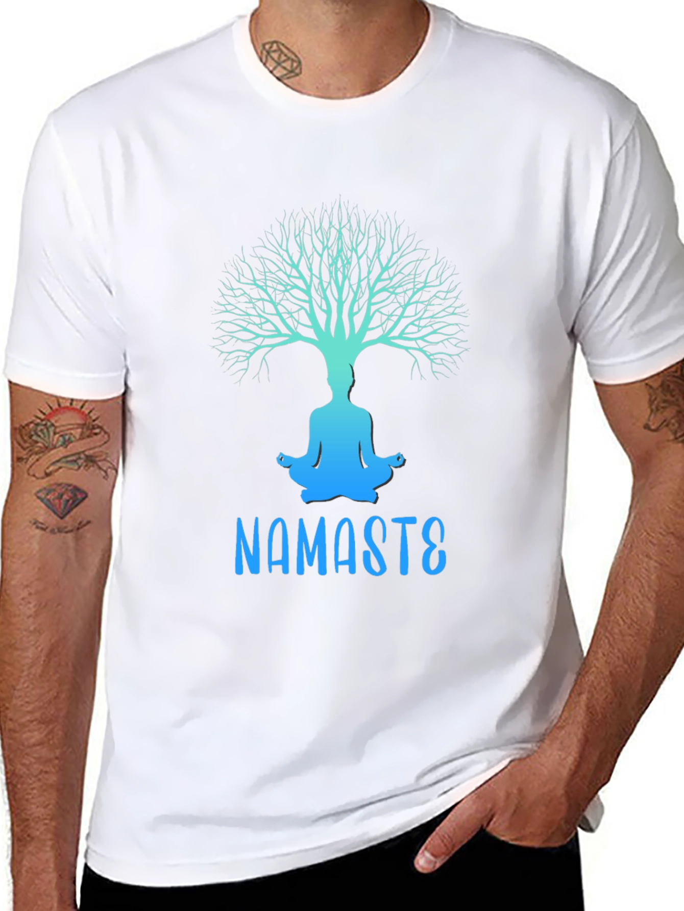 Namaste Yoga Tree Graphic Tee - Relaxed Fit