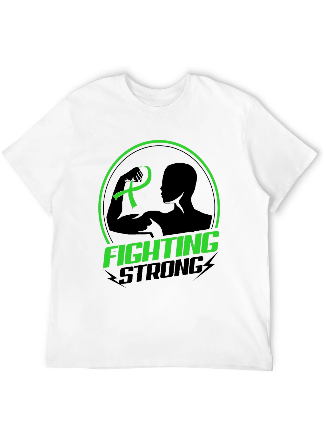 Fighting Strong Green Ribbon Graphic Tee
