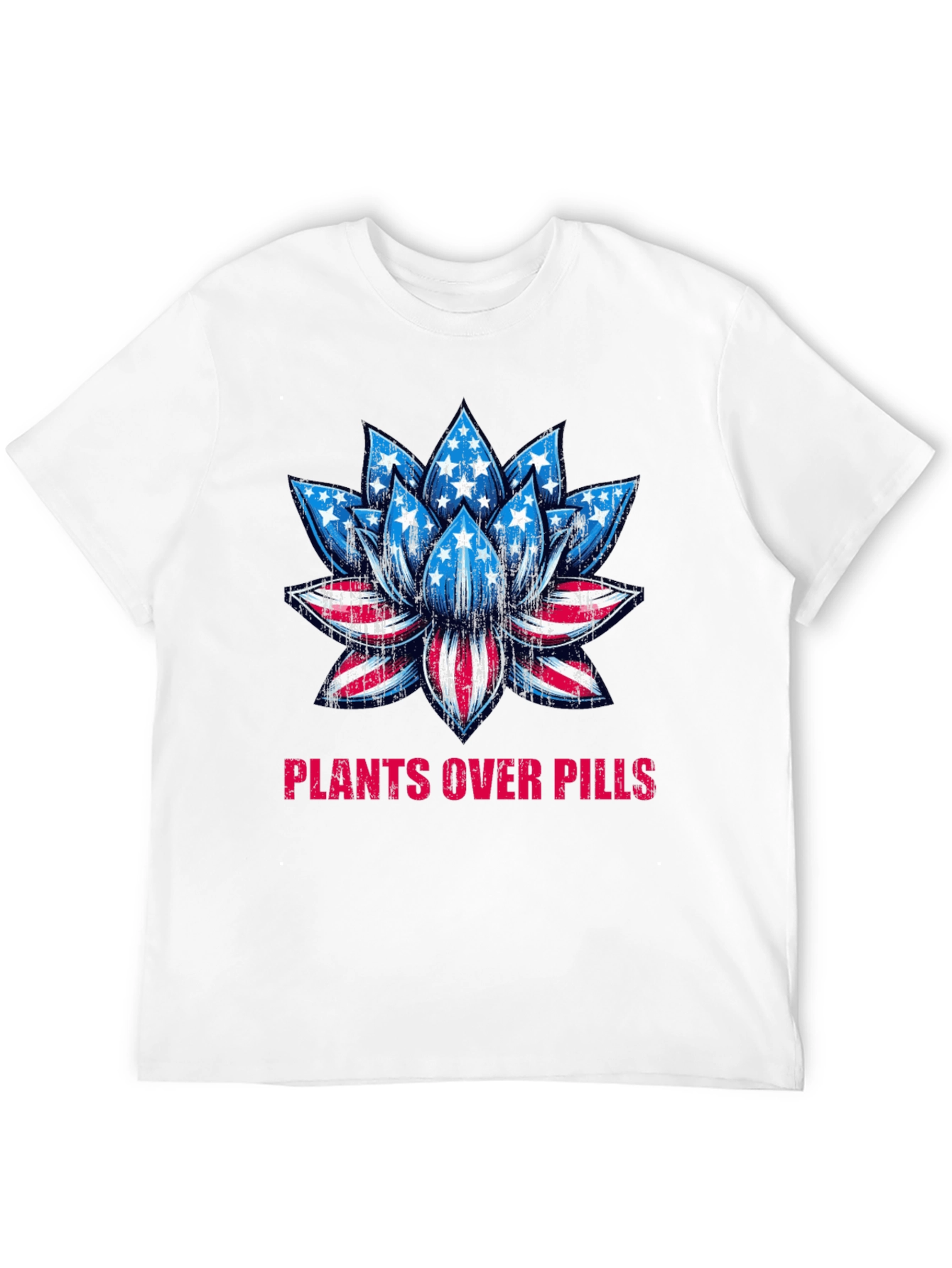 Plants Over Pills American Flag Lotus T-Shirt