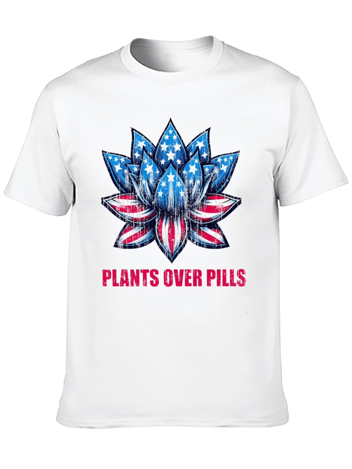 Plants Over Pills American Flag Lotus T-Shirt
