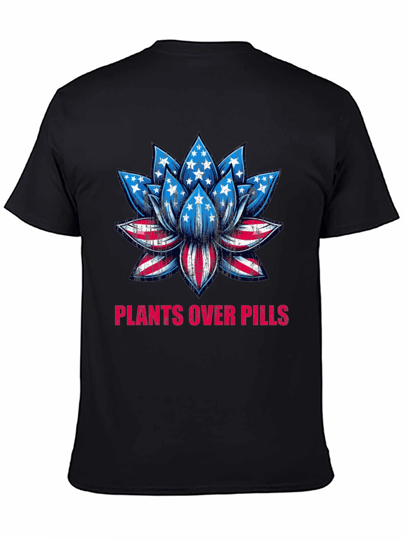 Plants Over Pills American Flag Lotus T-Shirt