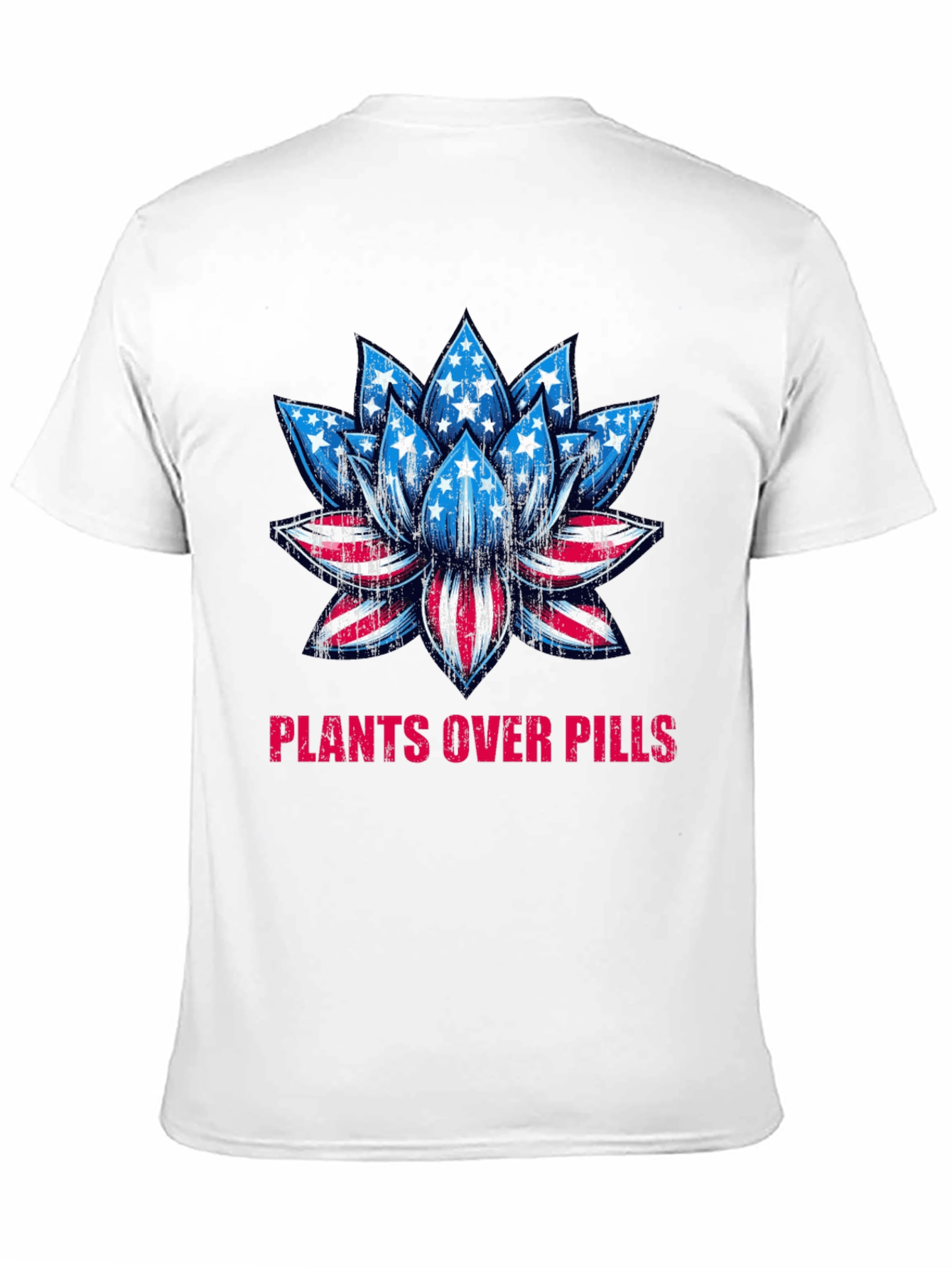 Plants Over Pills American Flag Lotus T-Shirt