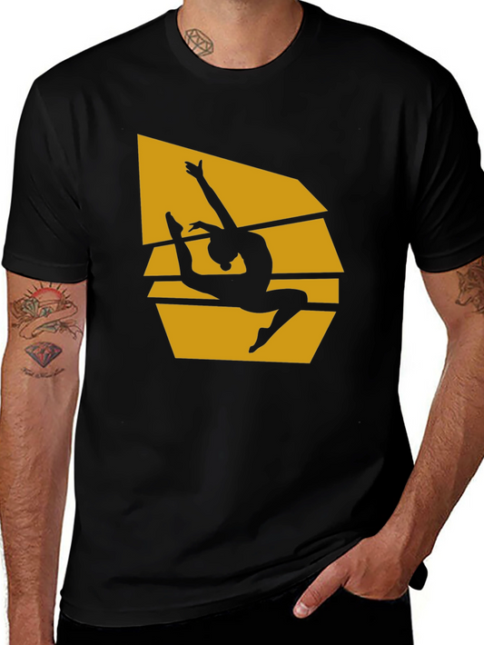 Gymnast Silhouette Graphic T-Shirt - Black