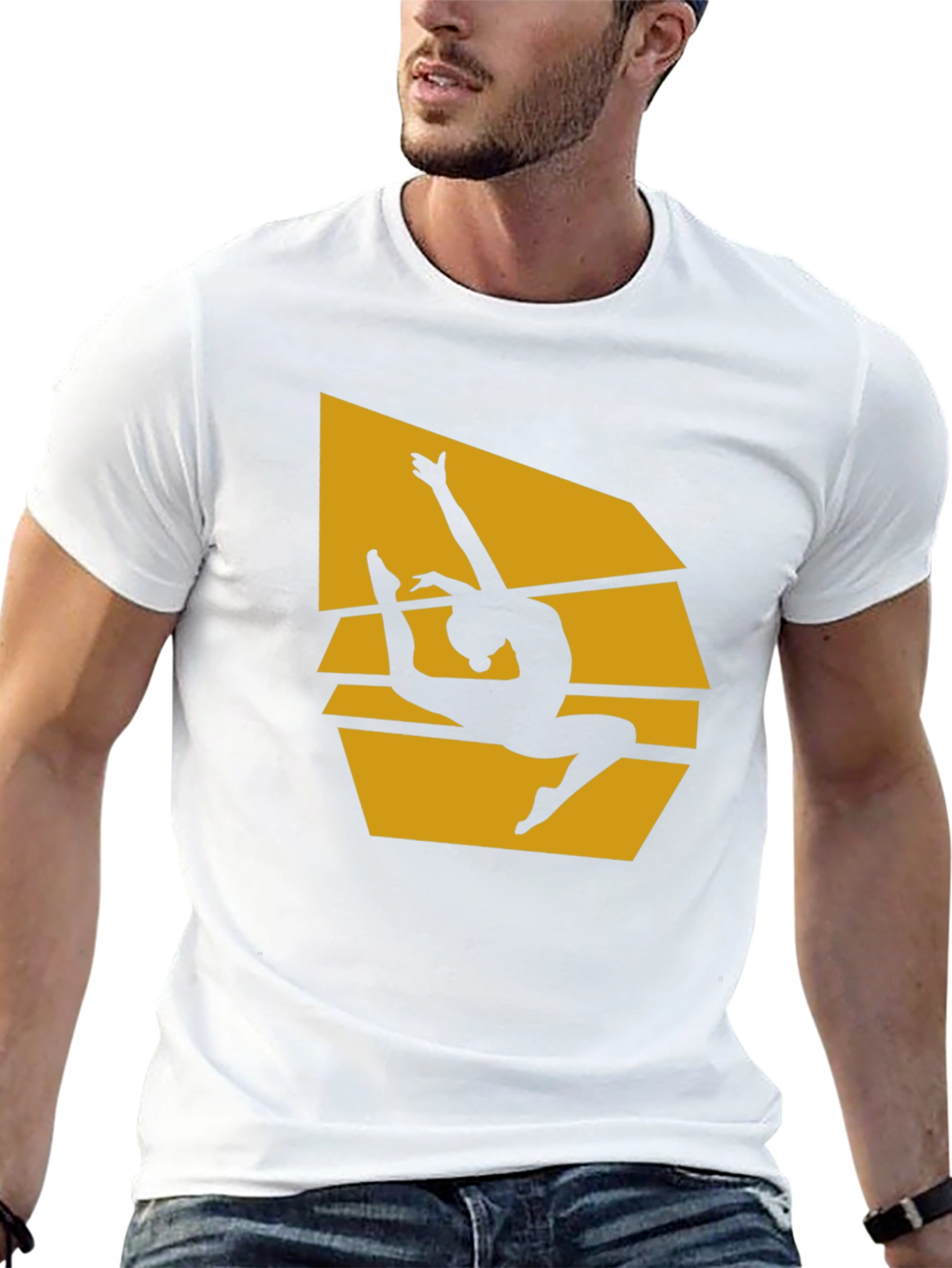 Gymnast Silhouette Graphic T-Shirt - Black
