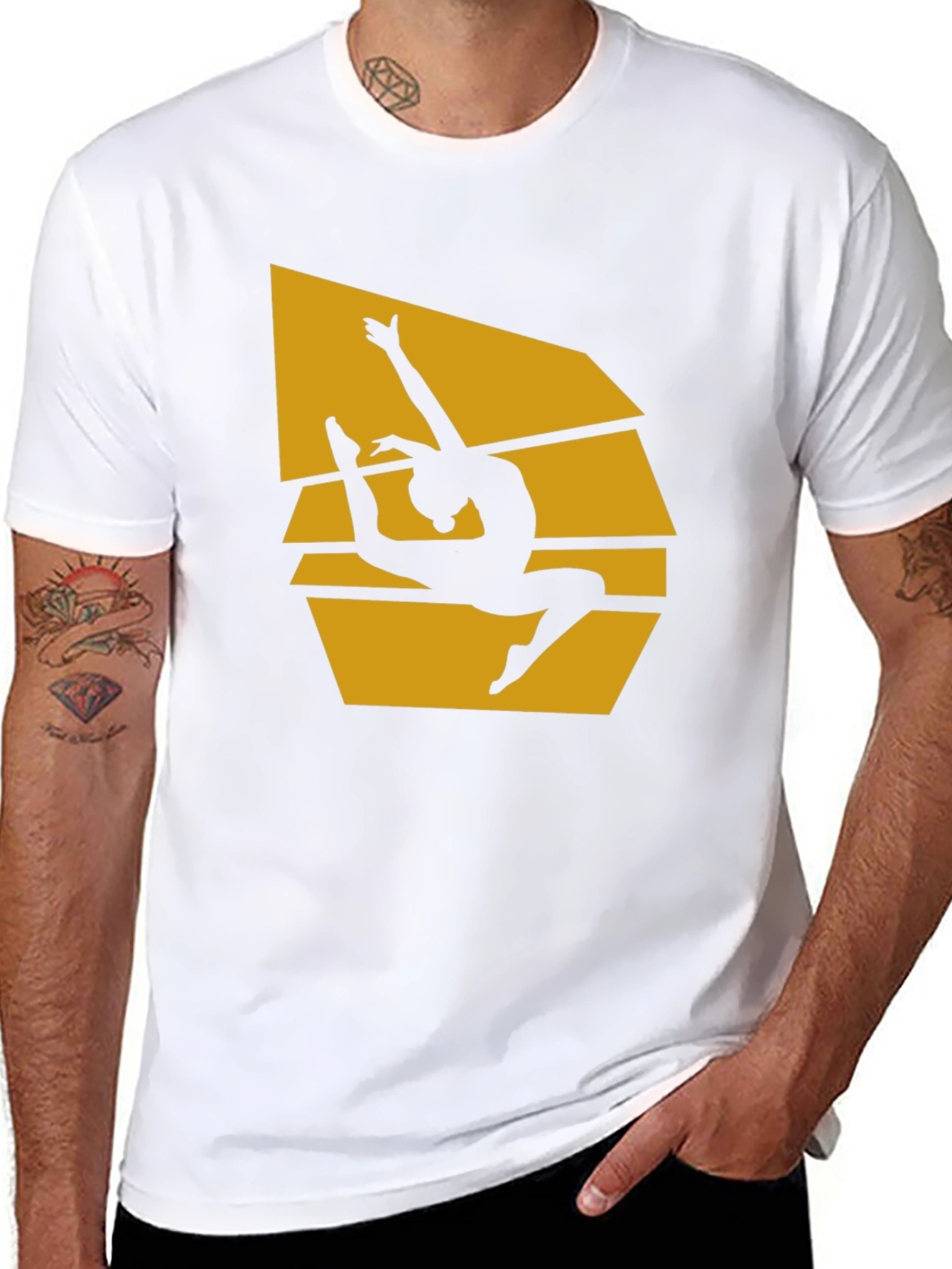 Gymnast Silhouette Graphic T-Shirt - Black