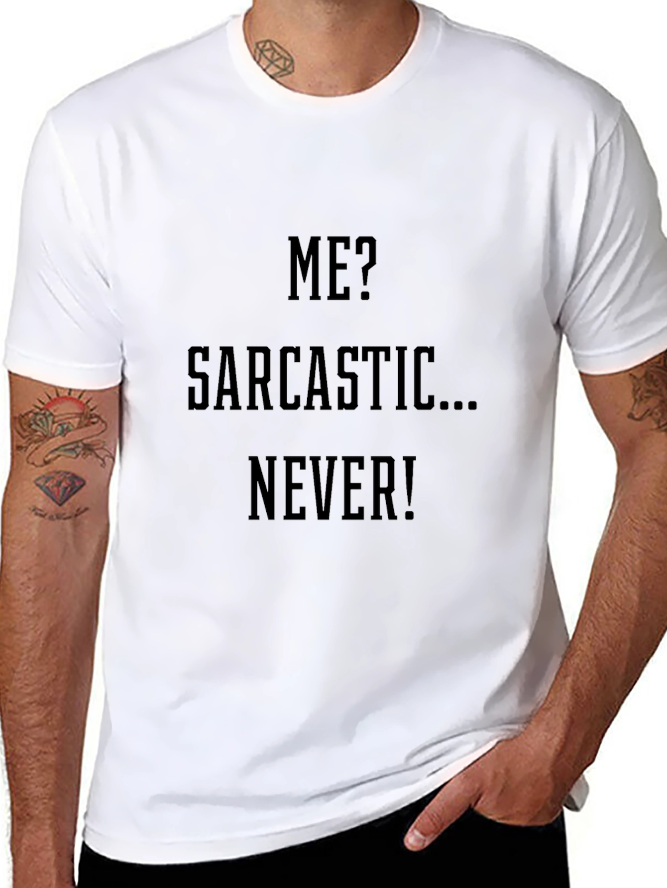 Sarcastic Never Black Graphic T-Shirt