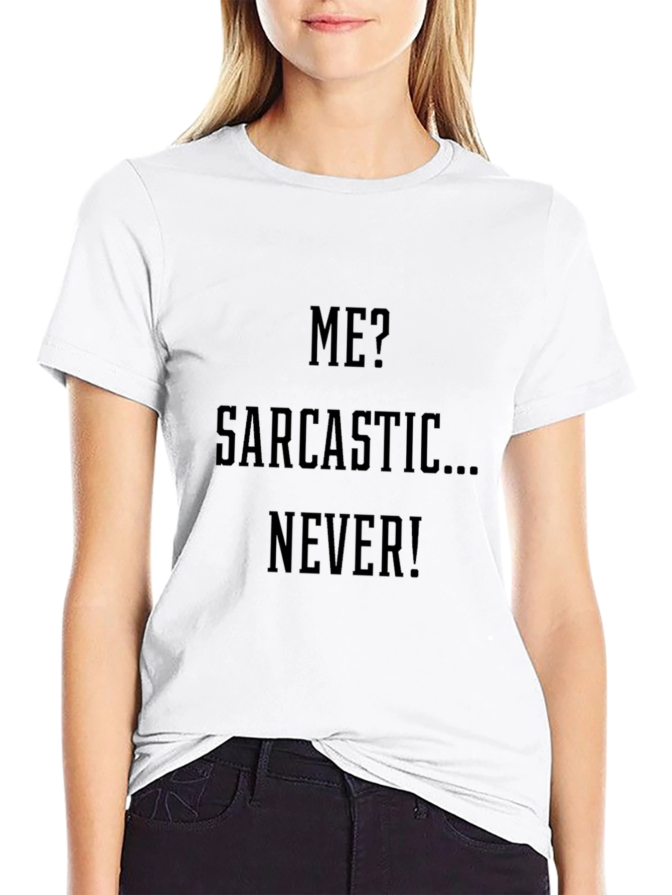 Sarcastic Never Black Graphic T-Shirt