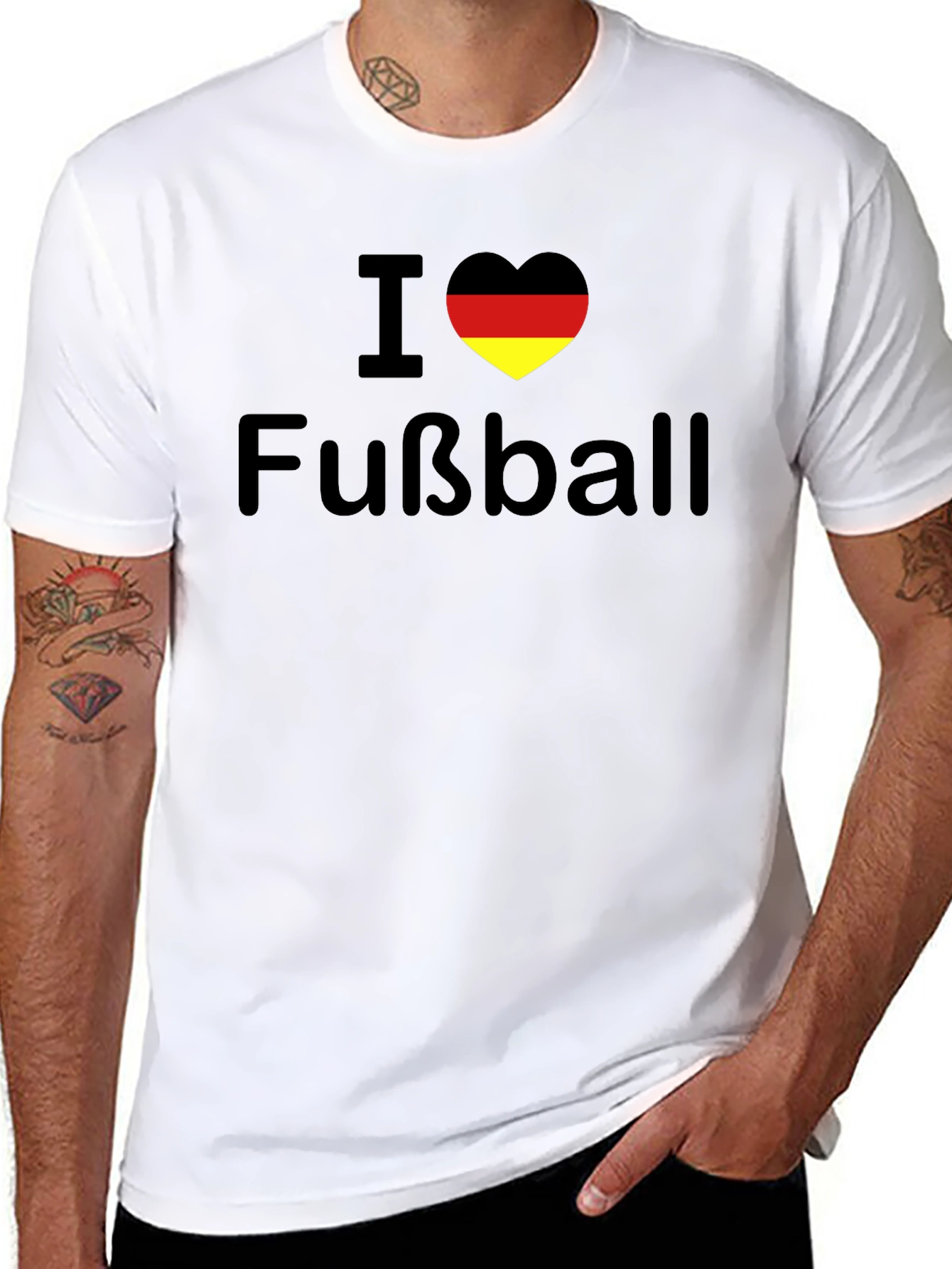 I Love Fußball Germany Flag Heart T-Shirt
