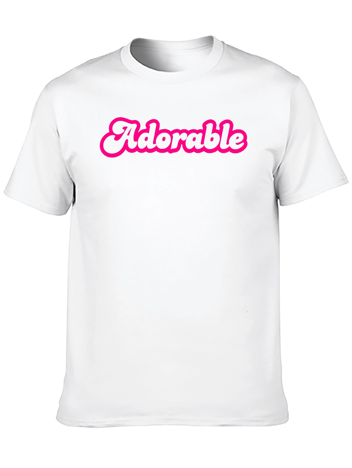 Adorable Pink Text Black Cotton Tee Shirt