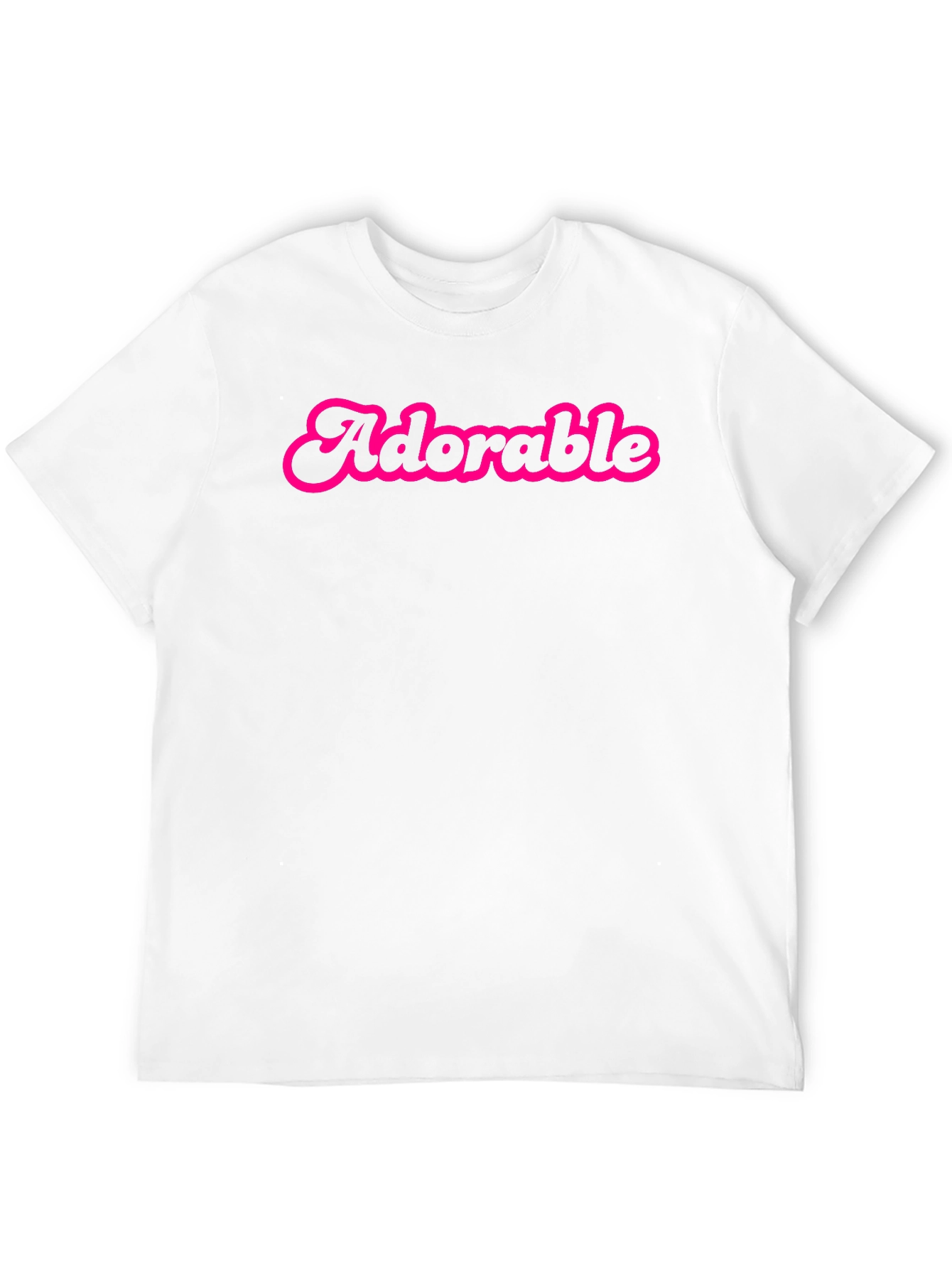 Adorable Pink Text Black Cotton Tee Shirt