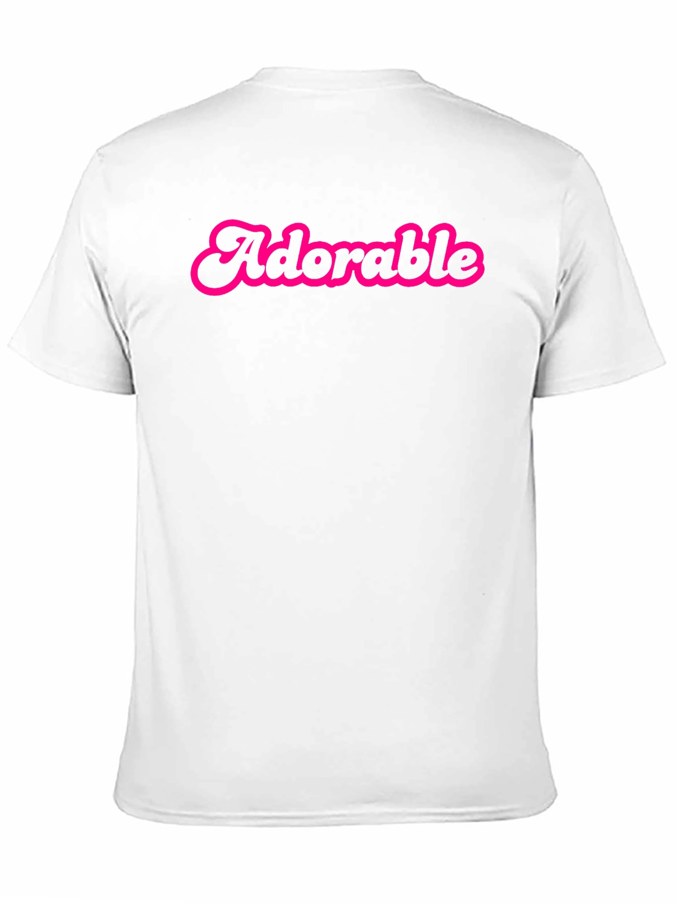 Adorable Pink Text Black Cotton Tee Shirt