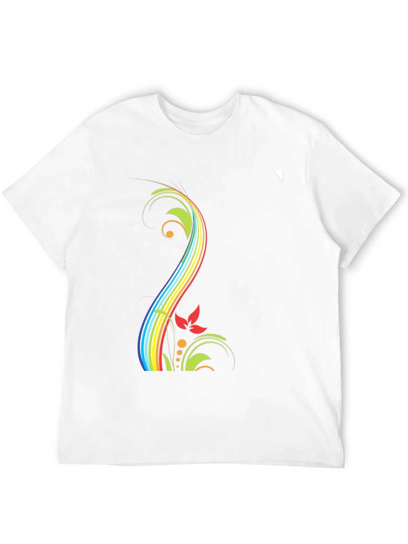 Rainbow Floral Black T-Shirt