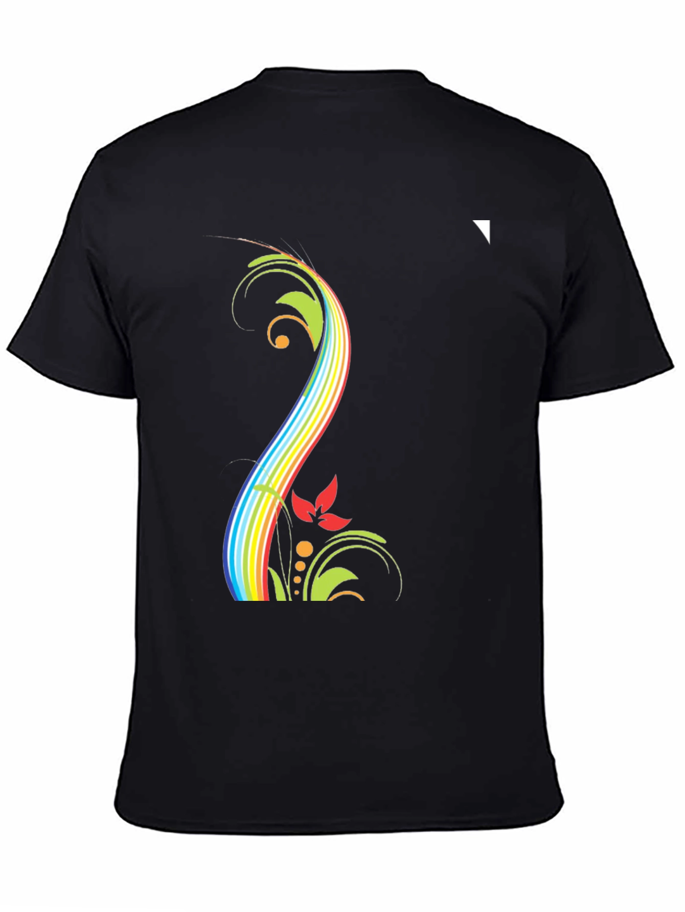 Rainbow Floral Black T-Shirt