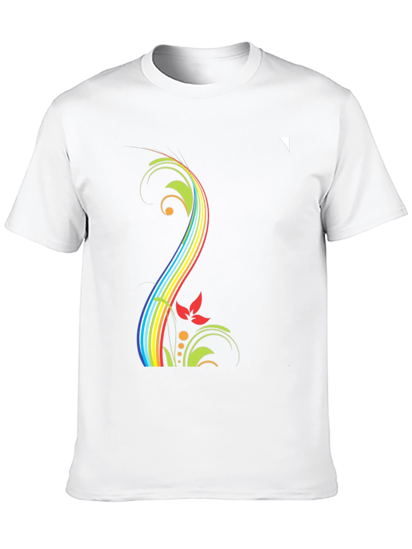 Rainbow Floral Black T-Shirt